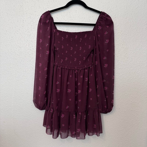 Aritzia Wilfred Tempest Mini Dress Spcd Burgundy / Vital Pink Sz. 2XS XXS - Picture 3 of 6